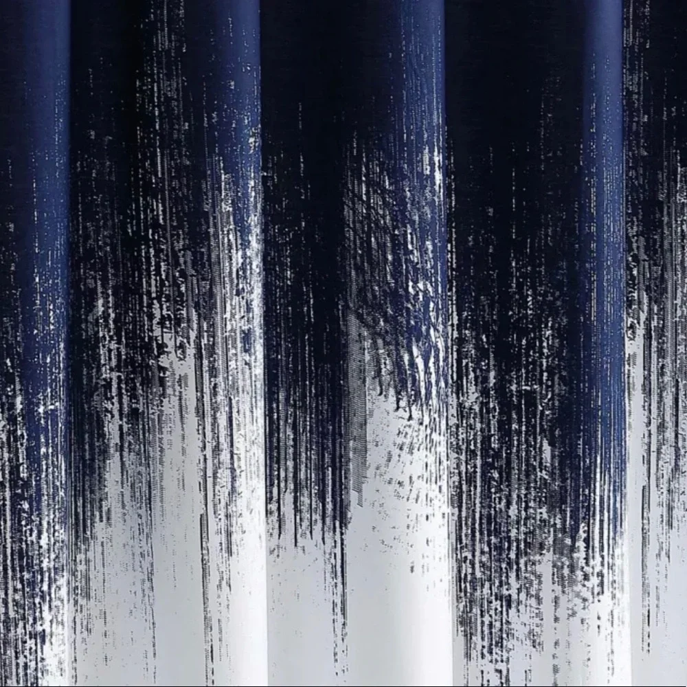 Blue and White Vince Camuto Shower Curtain